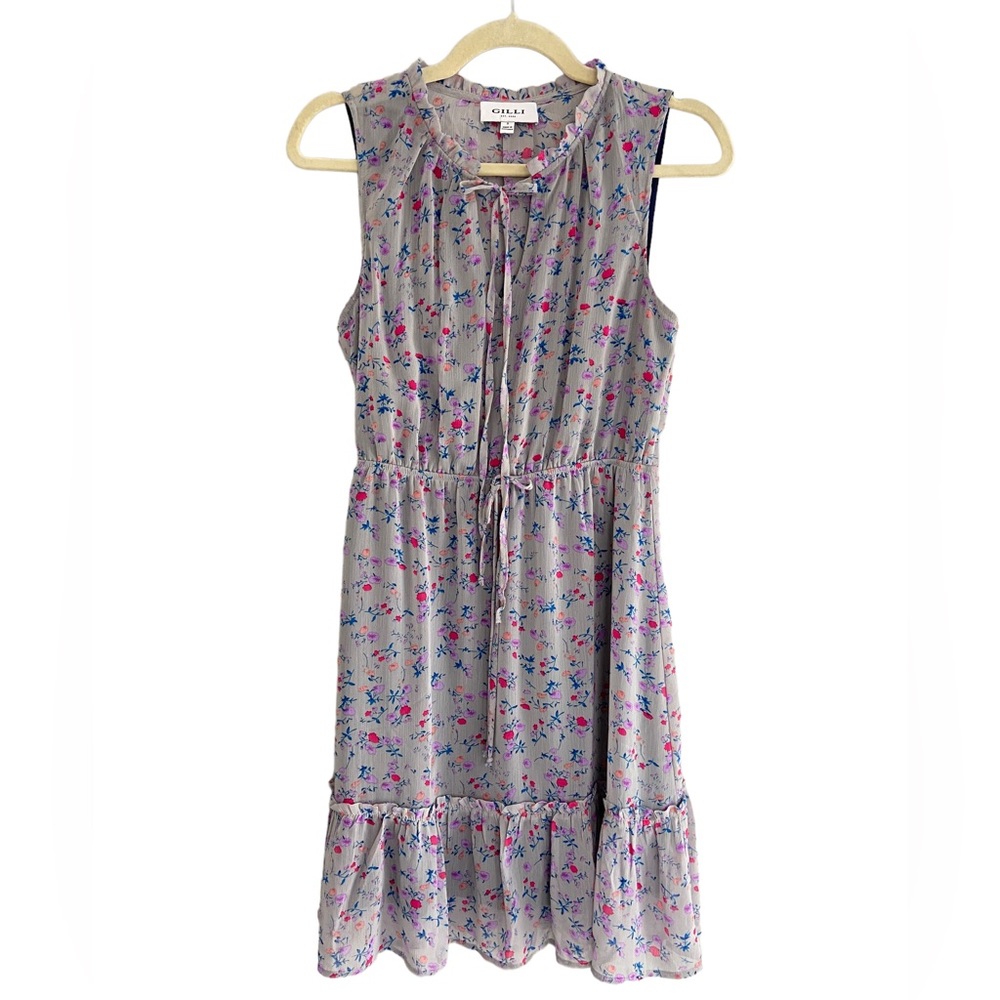 GILLI Sleeveless Peasant Ruffle Floral Dress - Size Small